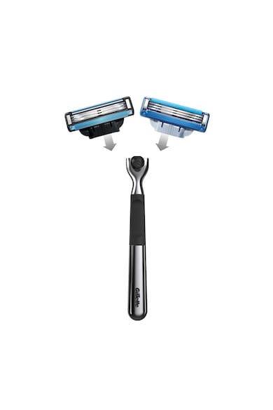 Gillette Set cadou: Aparat de ras  Mach3 + 2 rezerve + suport Barbati