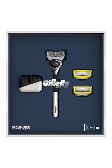 Gillette Set cadou: Aparat de ras  Fusion5 + 2 rezerve + suport Barbati