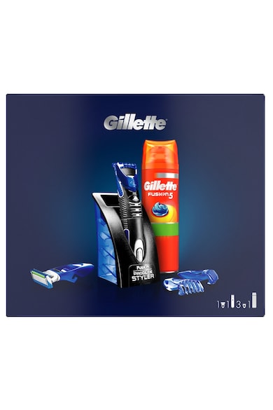 Gillette Set cadou: Aparat de ras  Styler + Gel de ras Fusion5, 200 ml Barbati