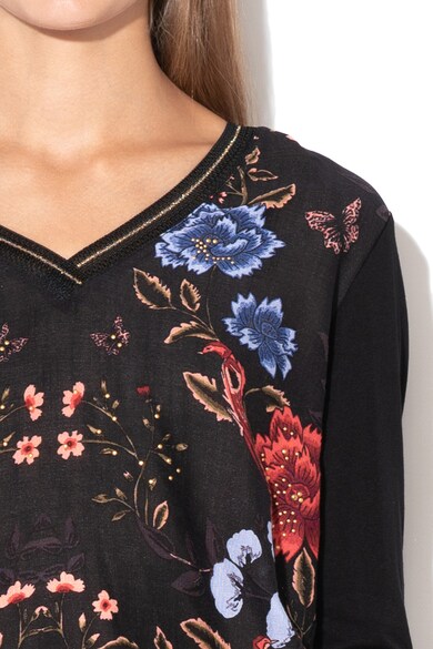 DESIGUAL Bluza cu model floral si decolteu in V Granada Femei