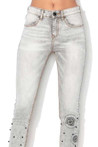 DESIGUAL Blugi skinny cu aplicatii de mergele perlate Pearls Femei