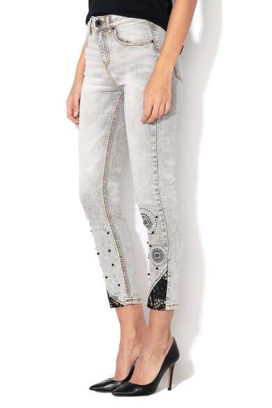 DESIGUAL Blugi skinny cu aplicatii de mergele perlate Pearls Femei