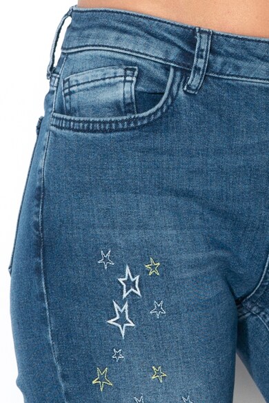 DESIGUAL Michelle skinny farmernadrág hímzett csillagokkal női