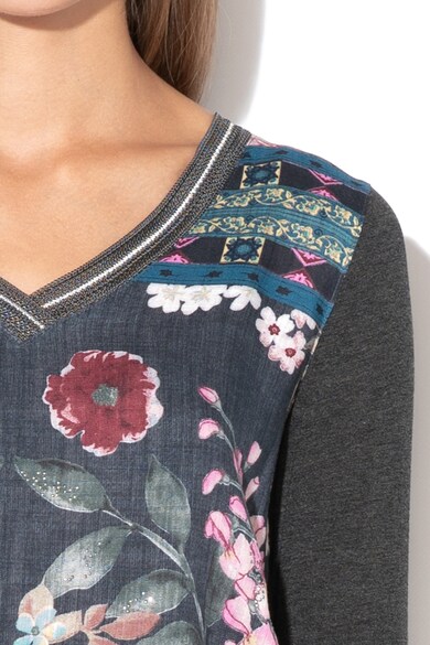 DESIGUAL Bluza cu decolteu in V si model floral Recife Femei