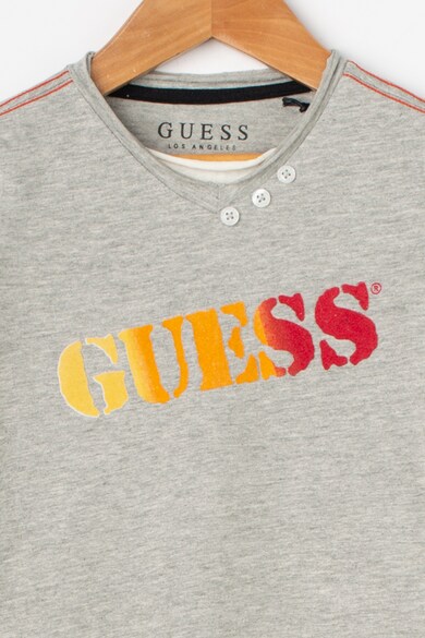 GUESS JEANS Bluza cu aplicatie logo si decolteu in V Baieti