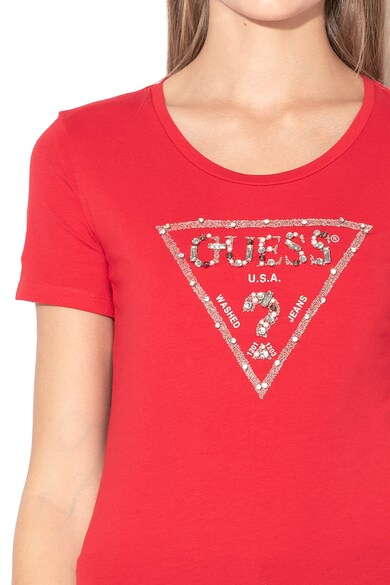 GUESS JEANS Тениска с декоративни камъни Жени