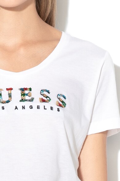 GUESS JEANS Тениска с модал и декорации Жени