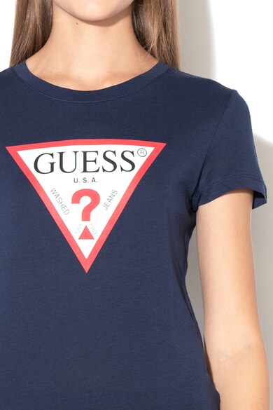 GUESS JEANS Modáltartalmú logómintás póló női