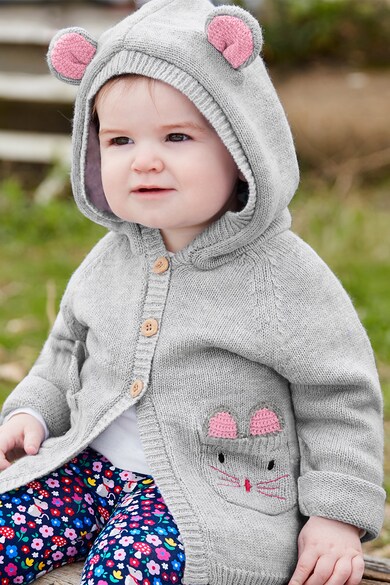 JoJo Maman Bebe Cardigan din tricot cu gluga Fete