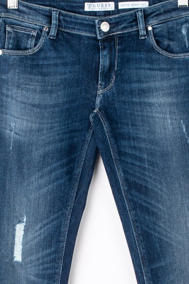 GUESS JEANS Blugi super skinny cu terminatii franjurate Fete