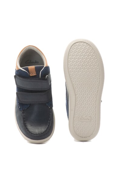 Clarks Ghete de piele si piele intoarsa cu calapod lat si inchidere velcro Cloud Tuktu Fete