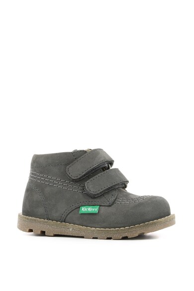 Kickers kids Cizme de piele intoarsa cu inchidere cu velcro Fete