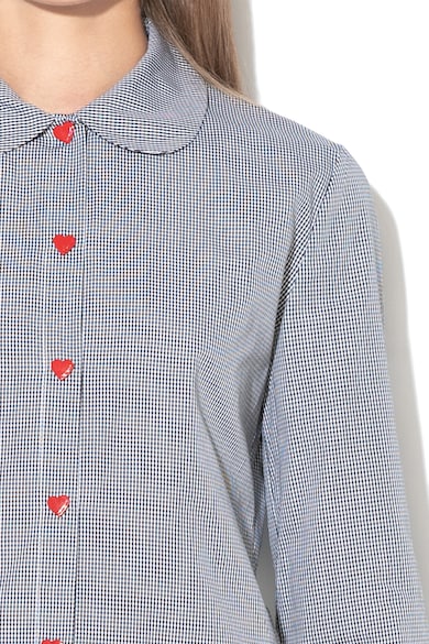 Love Moschino Kockás ing szív alakú patentos rögzítéssel női