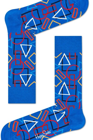 Happy Socks Sosete lungi unisex cu model geometric Femei