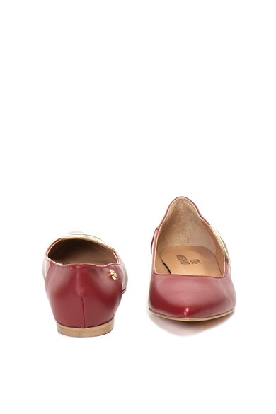 Love Moschino Bőr balerina cipő rátétekkel női