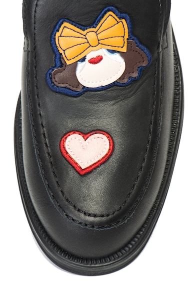 Love Moschino Pantofi loafer de piele cu aplicatii Femei