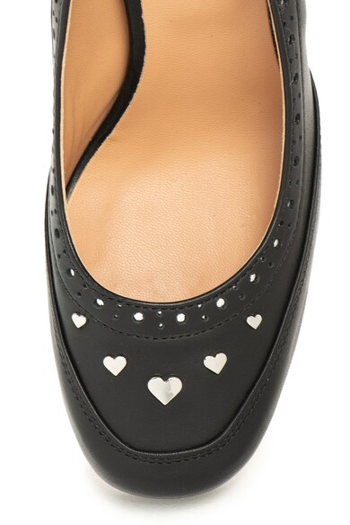 Love Moschino Pantofi de piele cu tinte in forma de inima Femei