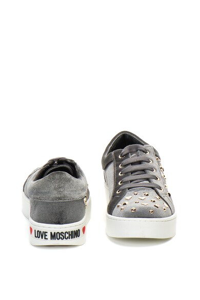 Love Moschino Tenisi flatform cu aspect catifelat Femei