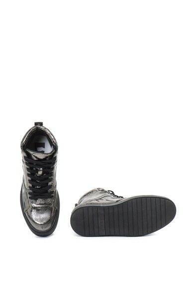 Diesel Pantofi sport mid-high de piele, cu aspect metalizat Danny Femei