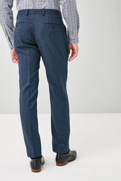 NEXT Pantaloni eleganti slim fit din amestec de lana, cu model in carouri Barbati