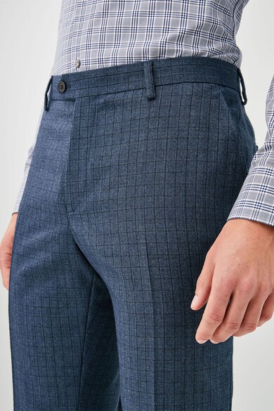 NEXT Pantaloni eleganti slim fit din amestec de lana, cu model in carouri Barbati