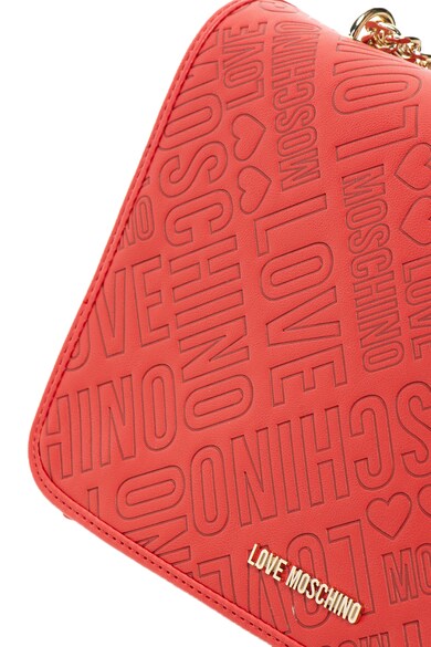 Love Moschino Geanta de piele ecologica, cu bareta pe umar si logo in relief Femei