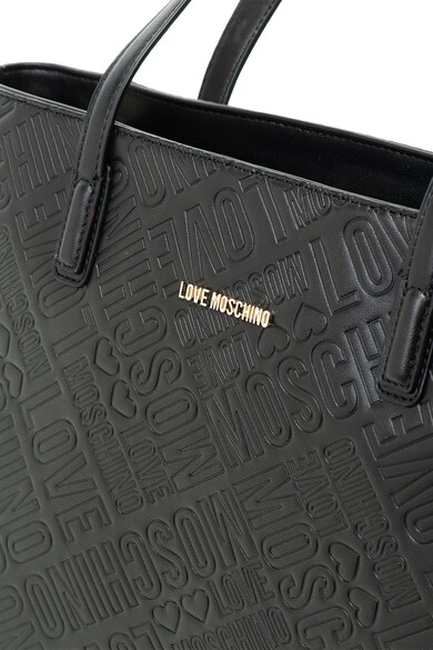 Love Moschino Geanta shopper de piele ecologica, cu detalii logo in relief Femei