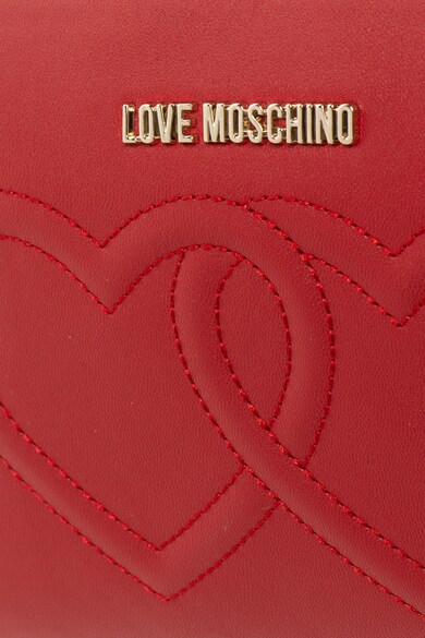 Love Moschino Geanta pentru cosmetice, din piele ecologica cu inimi brodate Femei