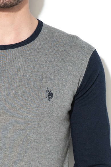 U.S. Polo Assn. Pulover din tricot fin cu logo brodat Barbati