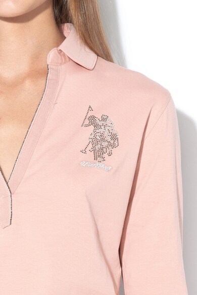 U.S. Polo Assn. Bluza polo cu aplicatii cu strasuri Femei