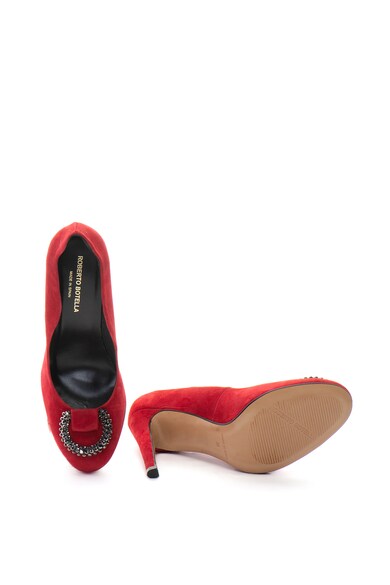 Roberto Botella Tűsarakú nyersbőr cipő strasszkövekkel női