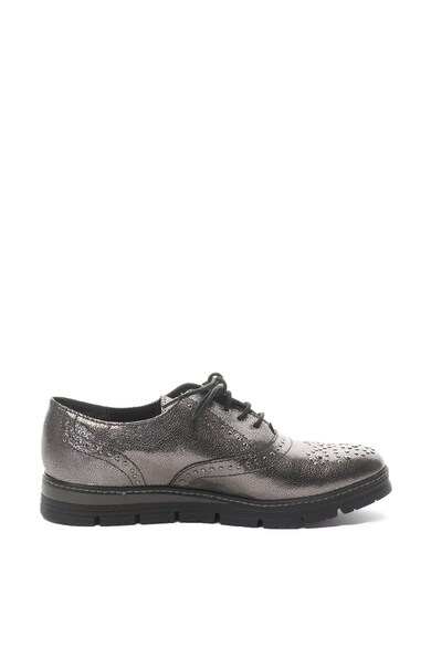 Marco Tozzi Pantofi oxford de piele cu aspect stralucitor Femei