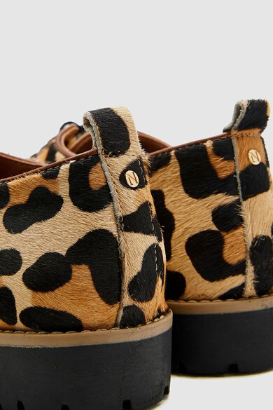 NEXT Pantofi de piele cu par scurt si animal print Femei