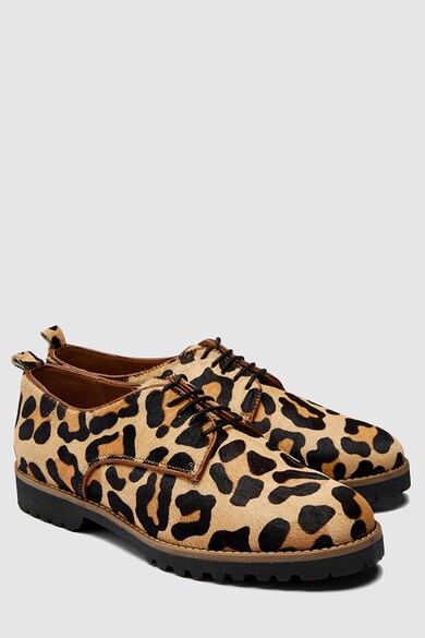 NEXT Pantofi de piele cu par scurt si animal print Femei