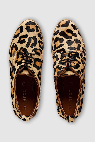 NEXT Pantofi de piele cu par scurt si animal print Femei