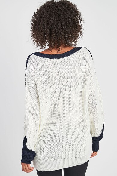NEXT Colorblock pulóver chevron mintával női