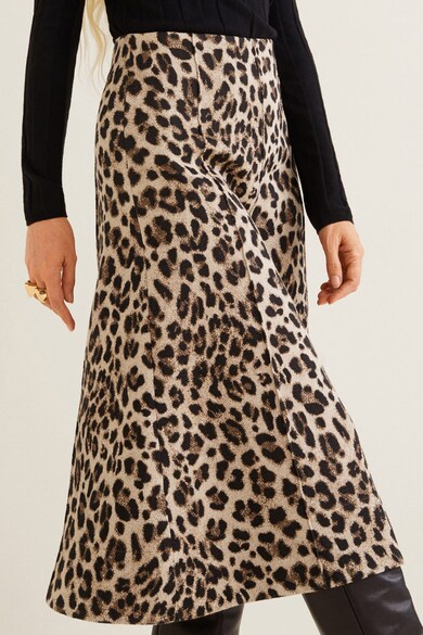 Mango Fusta midi cu animal print Loe Femei