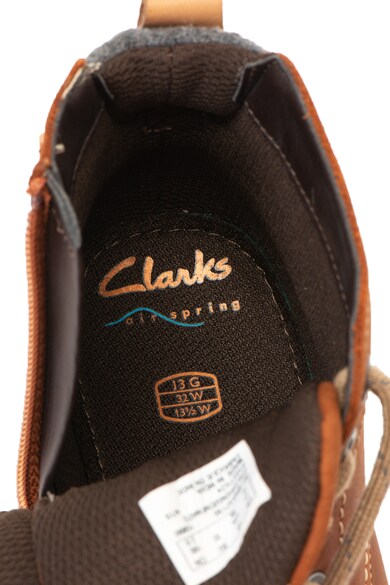 Clarks Ghete de piele cu garnitura din material textil si calapod lat Comet Rock Baieti