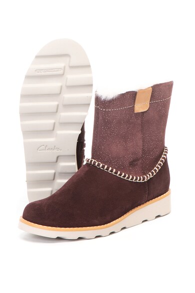 Clarks Ghete de piele intoarsa cu calapod lat Crown Piper Fete