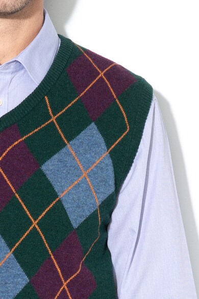United Colors of Benetton Vesta din amestec de lana cu model geometric Barbati
