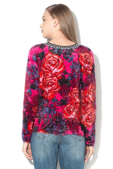 DESIGUAL Мъхест пуловер Peony с флорален десен Жени