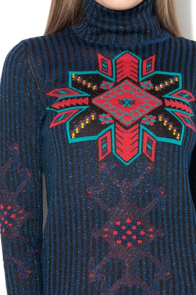 DESIGUAL Malena pulóver csillámos anyagbetétekkel és strasszkövekkel női