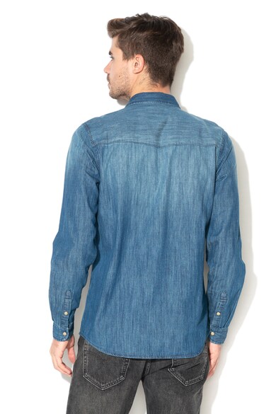 Funky Buddha Camasa de denim cu buzunare aplicate Barbati