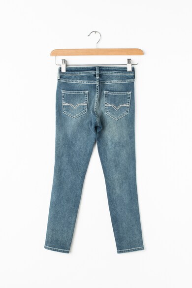 GUESS JEANS Blugi super skinny cu rupturi decorative si aspect decolorat Fete