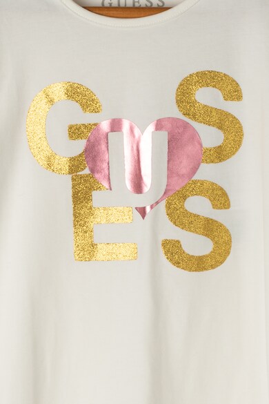 GUESS JEANS Tricou cu imprimeu logo cu aspect stralucitor Fete