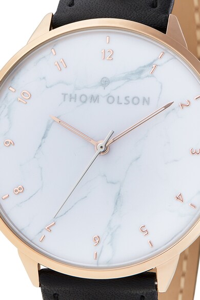 THOM OLSON Кожен часовник с мраморен ефект на циферблата Мъже