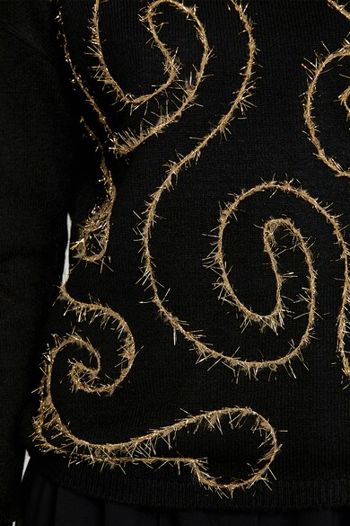 KOTON Pulover din tricot fin cu guler inalt si detalii lucioase Femei