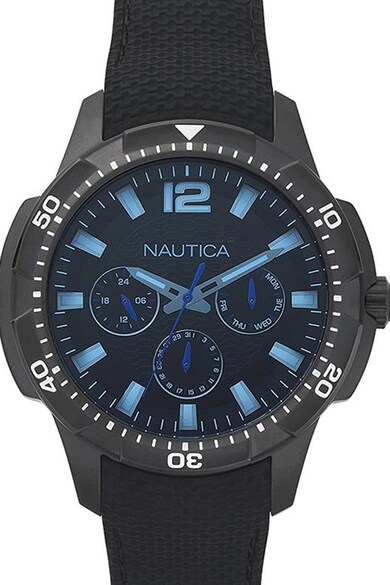 Nautica Ceas cu functii multiple si curea de silicon Barbati