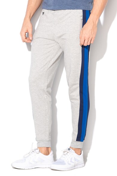 GUESS Pantaloni jogger de casa, cu dungi laterale contrastante Barbati