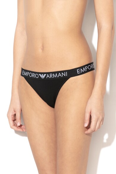 Emporio Armani Underwear Chiloti tanga cu banda elastica cu logo Femei